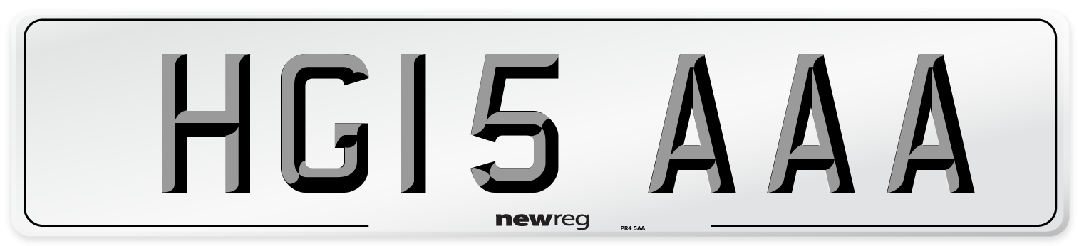 HG15 AAA Number Plate from New Reg